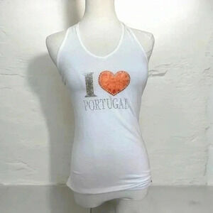 Y2K Portugal halter neck  rhinestone top S